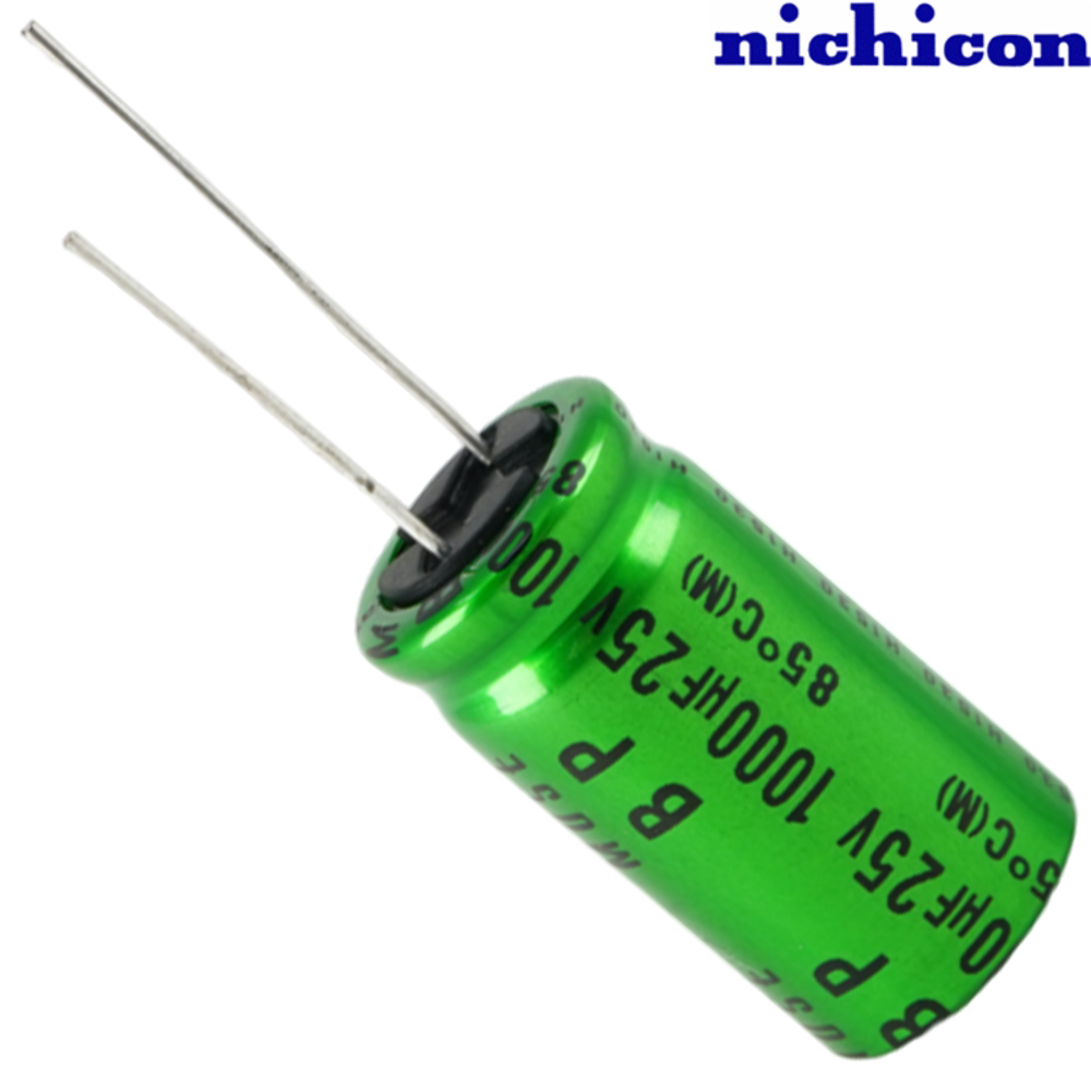 UES1E102MHM: 1000uF 25Vdc Nichicon ES type Electrolytic Capacitor