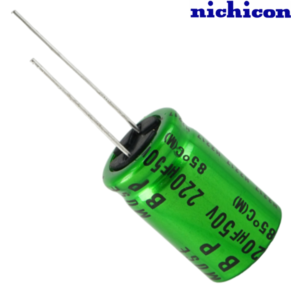 UES1H221MHM: 220uF 50Vdc Nichicon ES type Electrolytic Capacitor