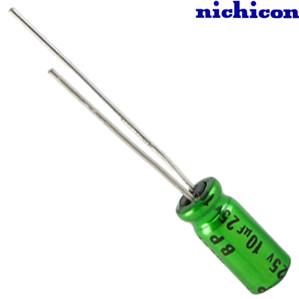 UES1E100MDM: 10uF 25Vdc Nichicon ES type Electrolytic Capacitor