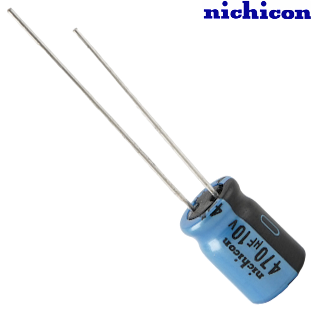 UKA1A471MPD: 470uF 10Vdc Nichicon KA type Electrolytic Capacitor