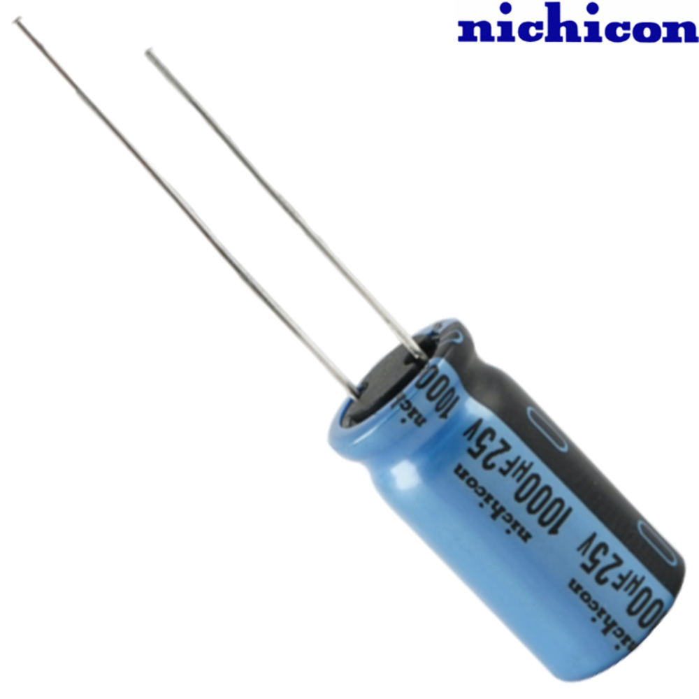 UKA1E102MPD: 1000uF 25Vdc Nichicon KA type Electrolytic Capacitor