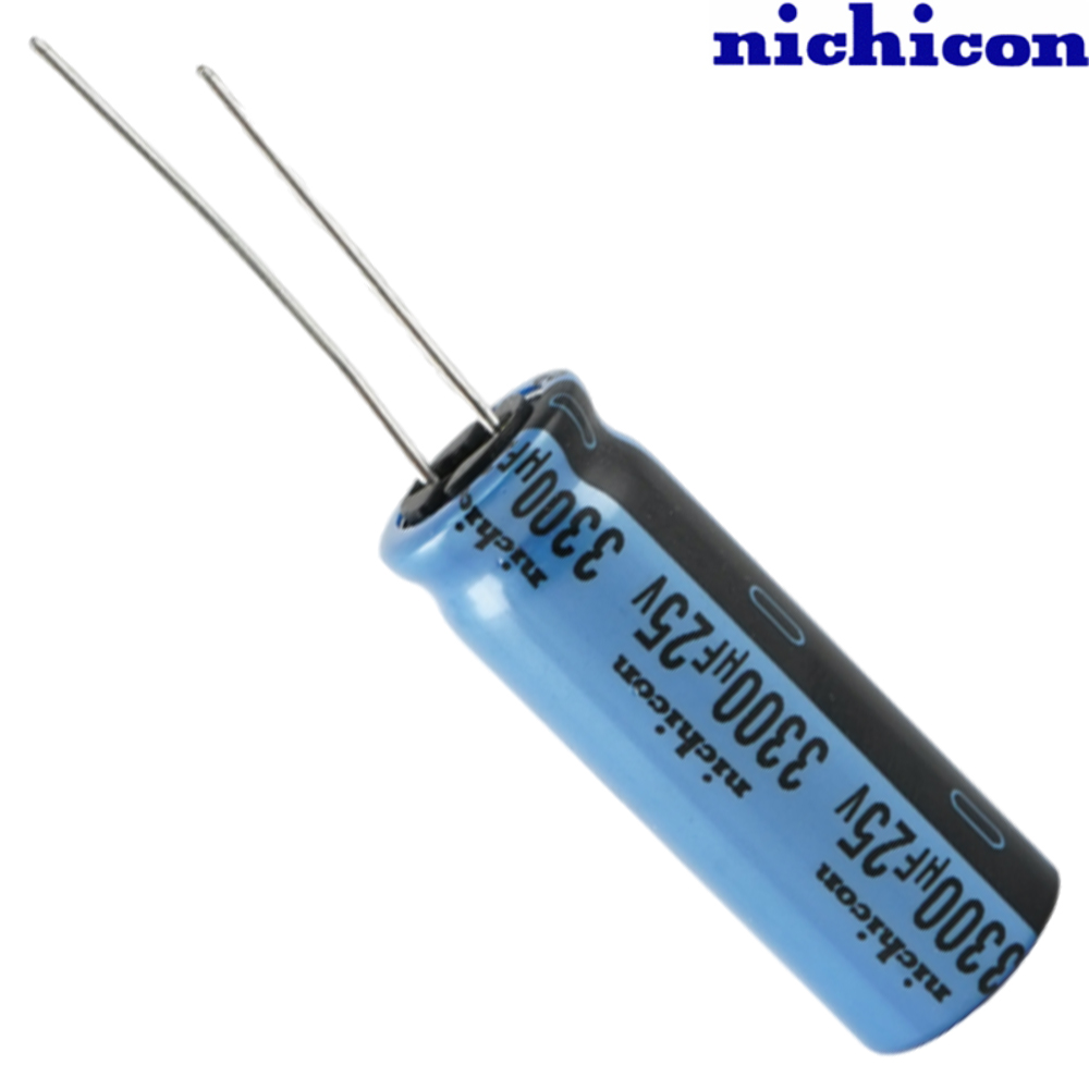 UKA1E332MHD: 3300uF 25Vdc Nichicon KA type Electrolytic Capacitor