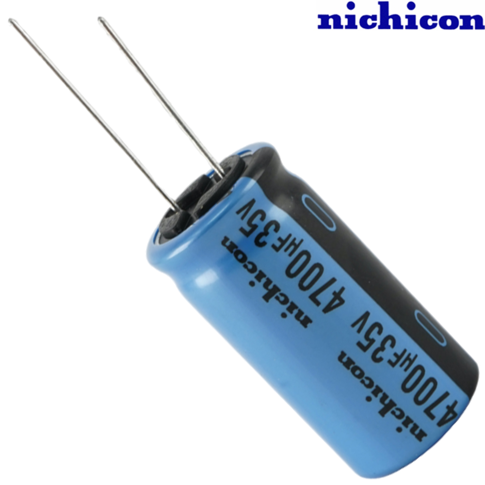 UKA1V472MHD: 4700uF 35Vdc Nichicon KA type Electrolytic Capacitor