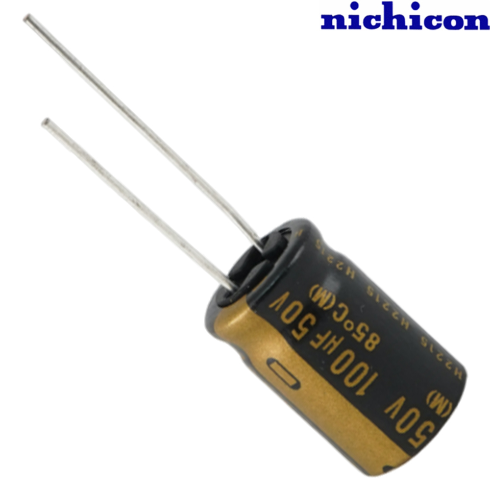UKZ1H101MHM: 100uF 50Vdc Nichicon KZ type Electrolytic Capacitor