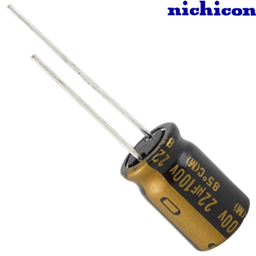 UKZ2A220MPM: 22uF 100Vdc Nichicon KZ type Electrolytic Capacitor