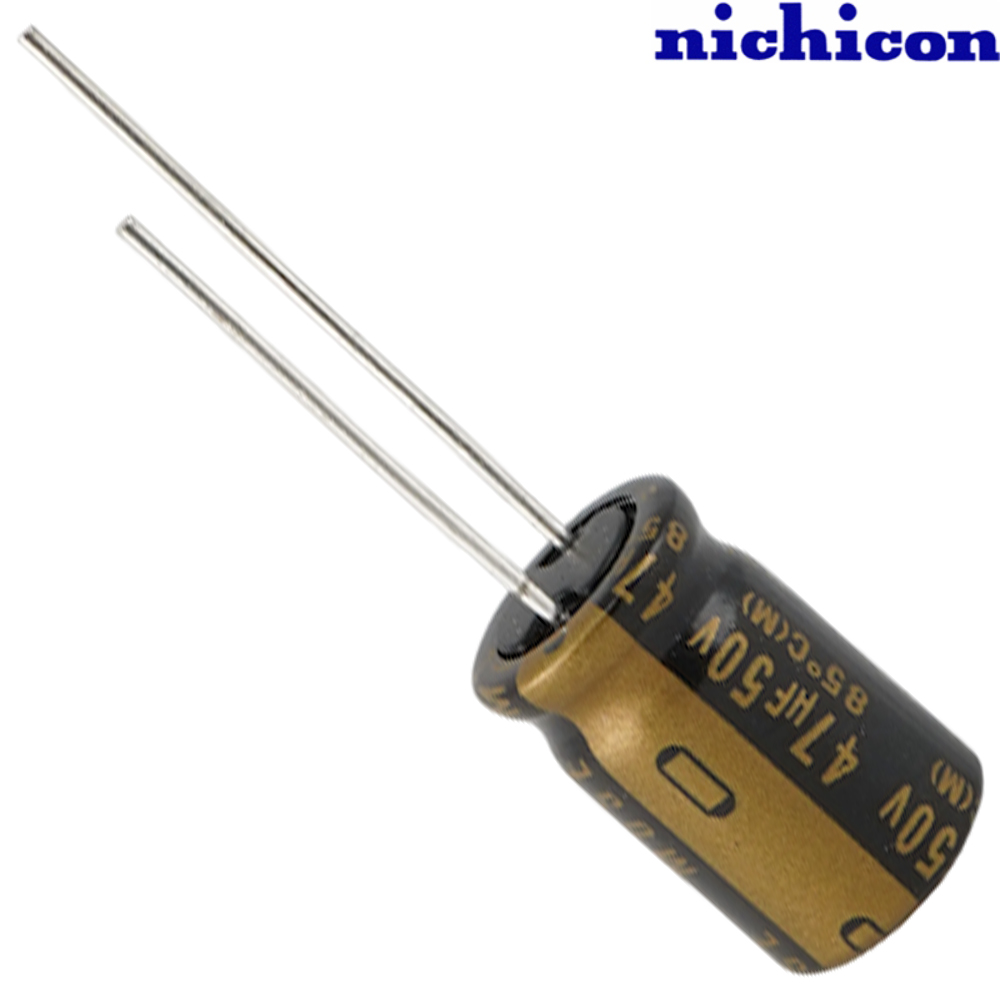 UKZ1H470MPM: 47uF 50Vdc Nichicon KZ type Electrolytic Capacitor