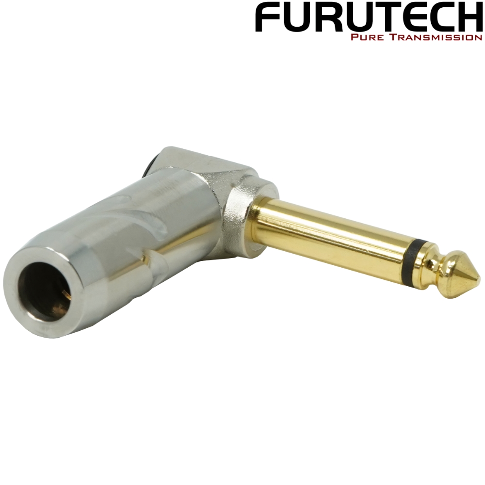 FP-Mono-63L(G): Furutech FP-Mono-63L 6.3mm L-type mono Gold-plated Jack Connector