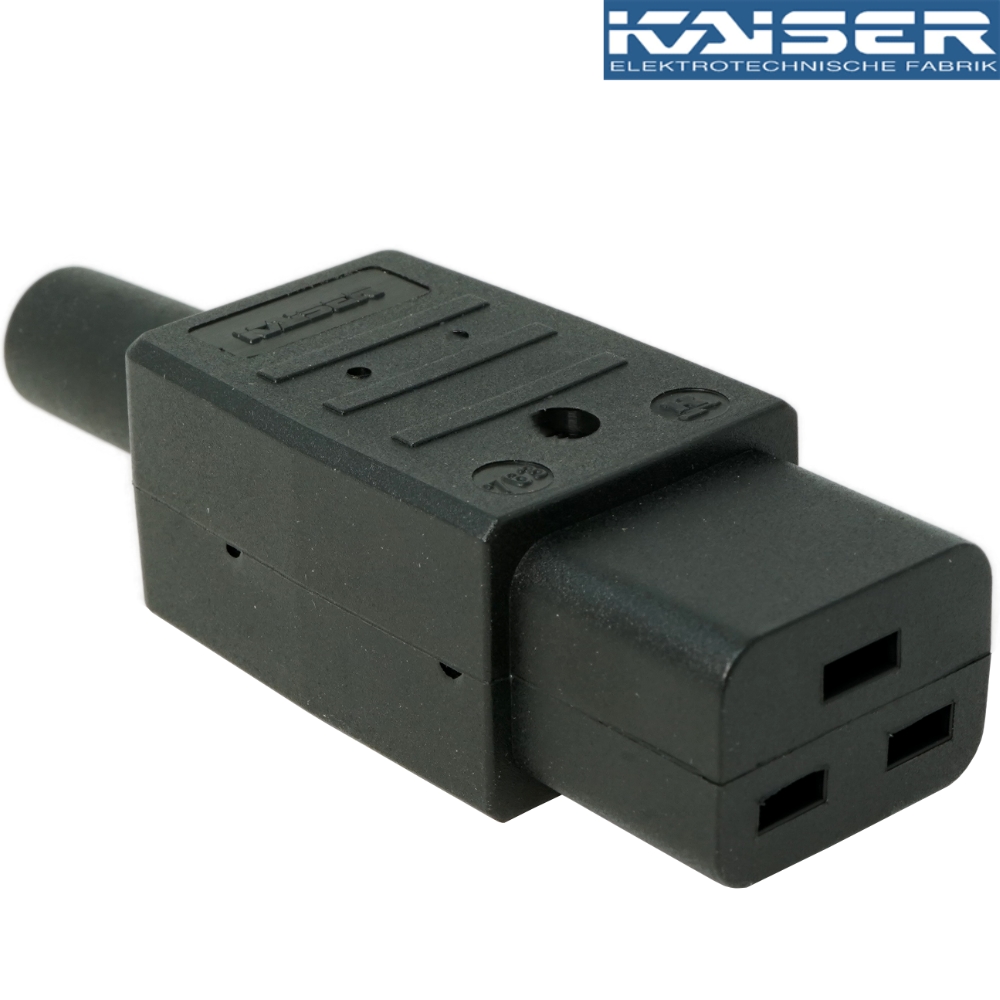 Kaiser C19 IEC plug, unplated 
