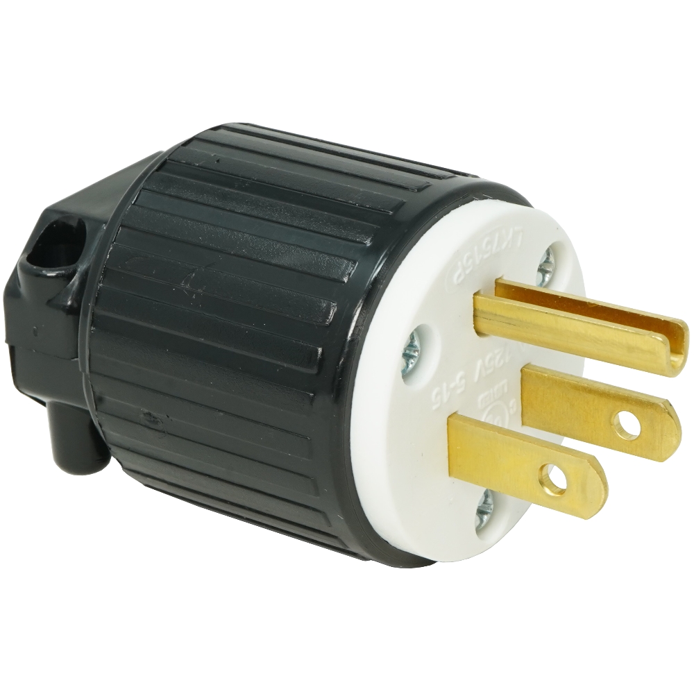 NEMA USA 5-15P AC plug, unplated 