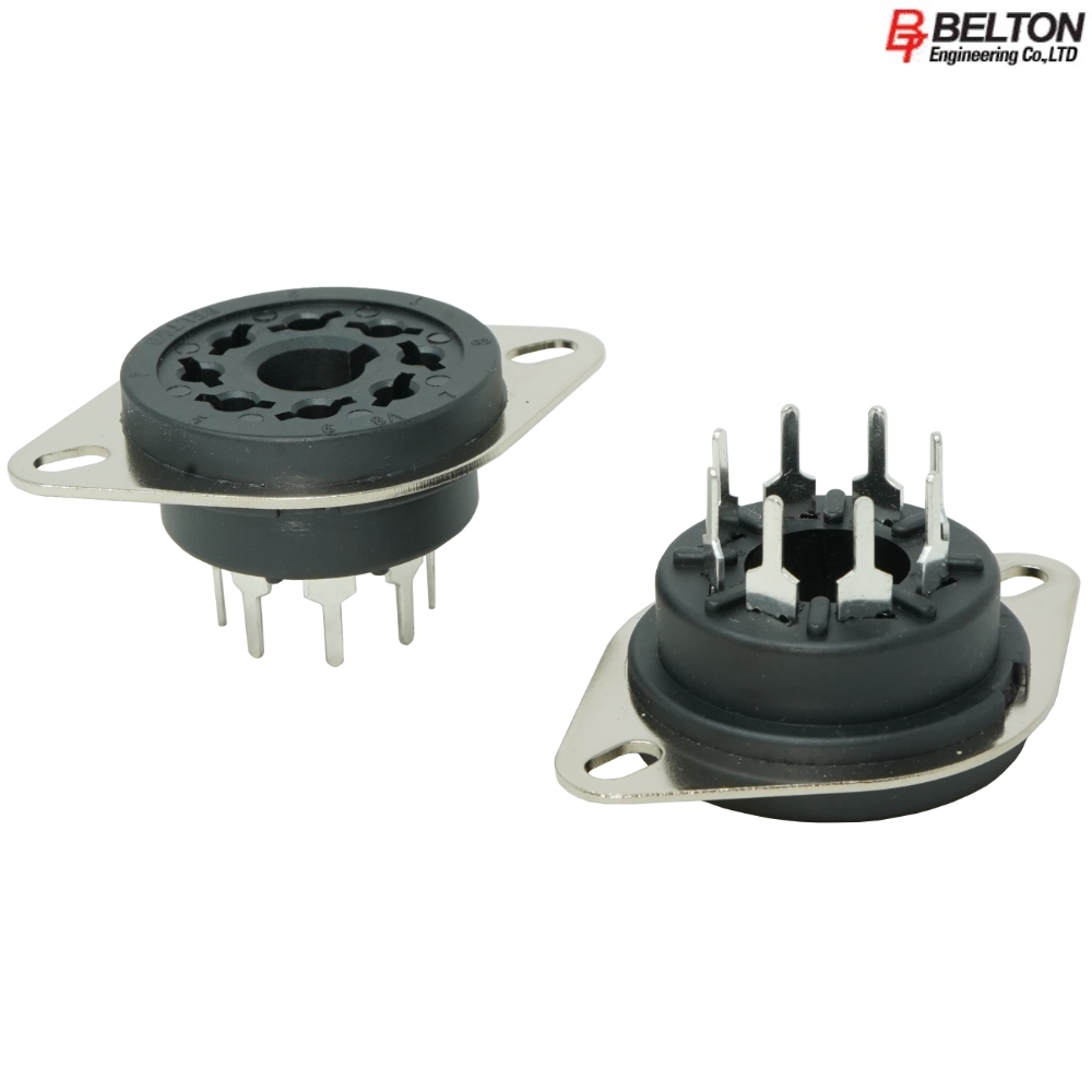 VTB8-PTS: Belton Octal valve base, tin plated, PCB mount