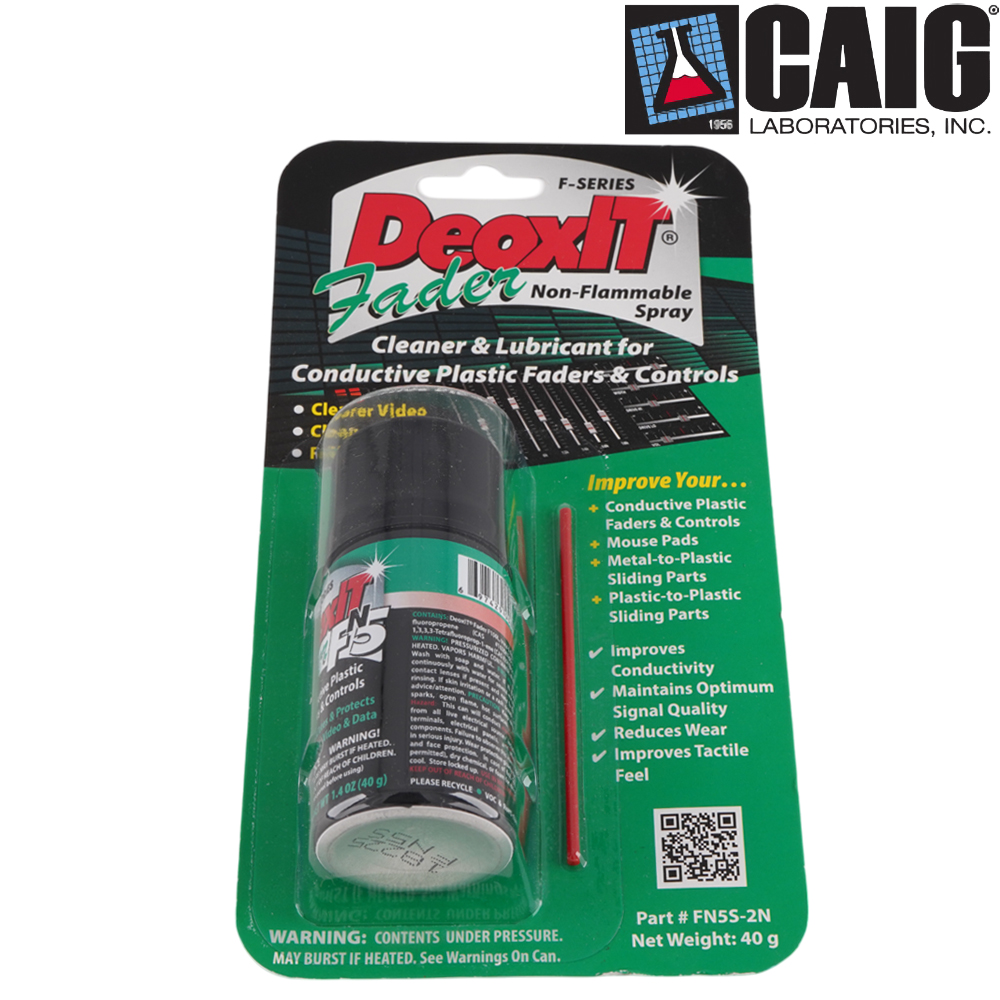 CAIG DeoxIT, F-Series, Plastic Fader Moving Contact Lubricant Mini Spray, non-flammable, 40g