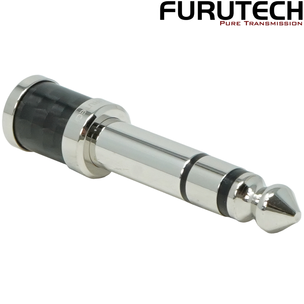 Furutech CF63-S Carbon Fibre 3.5mm to 6.3mm stereo Rhodium-plated Jack Connector