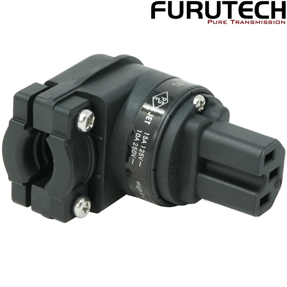 Furutech FI-12L Rhodium-plated angled C15 IEC Connector