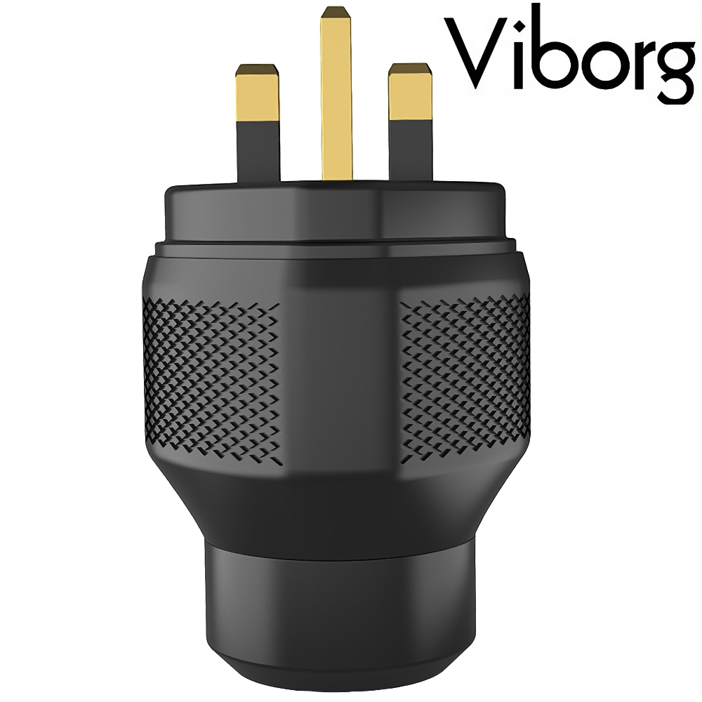thumbnail interactive-video image 1 of Viborg Pure Copper Gold Plated USA Power Plug - IEC Audio Connector 1 of 6