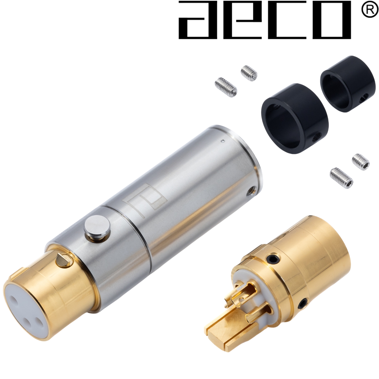 AX3-1623G: AECO locking XLR plugs, Tellurium Copper Gold-plated