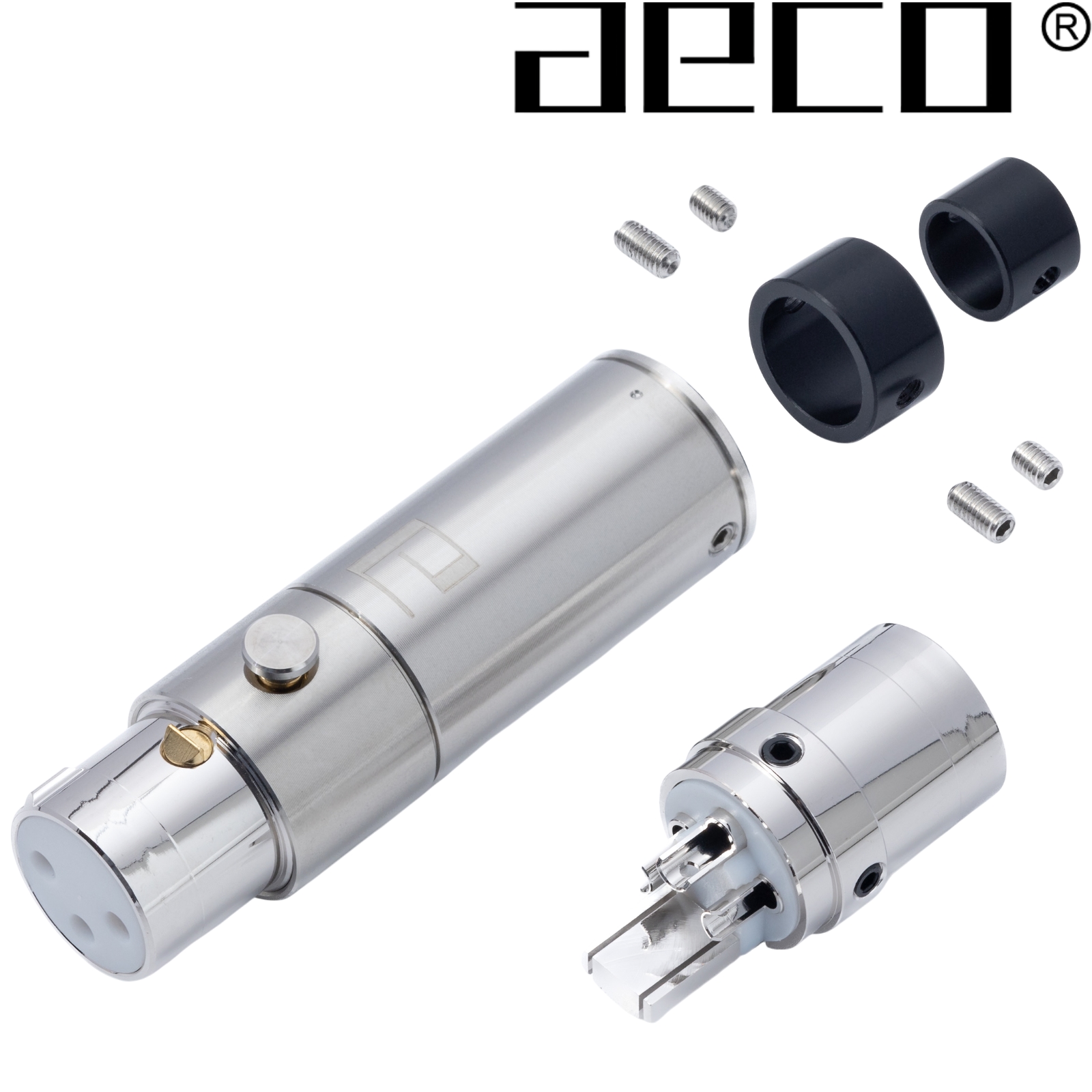AECO AX3-1623R locking XLR plugs, Tellurium Copper Rhodium-plated