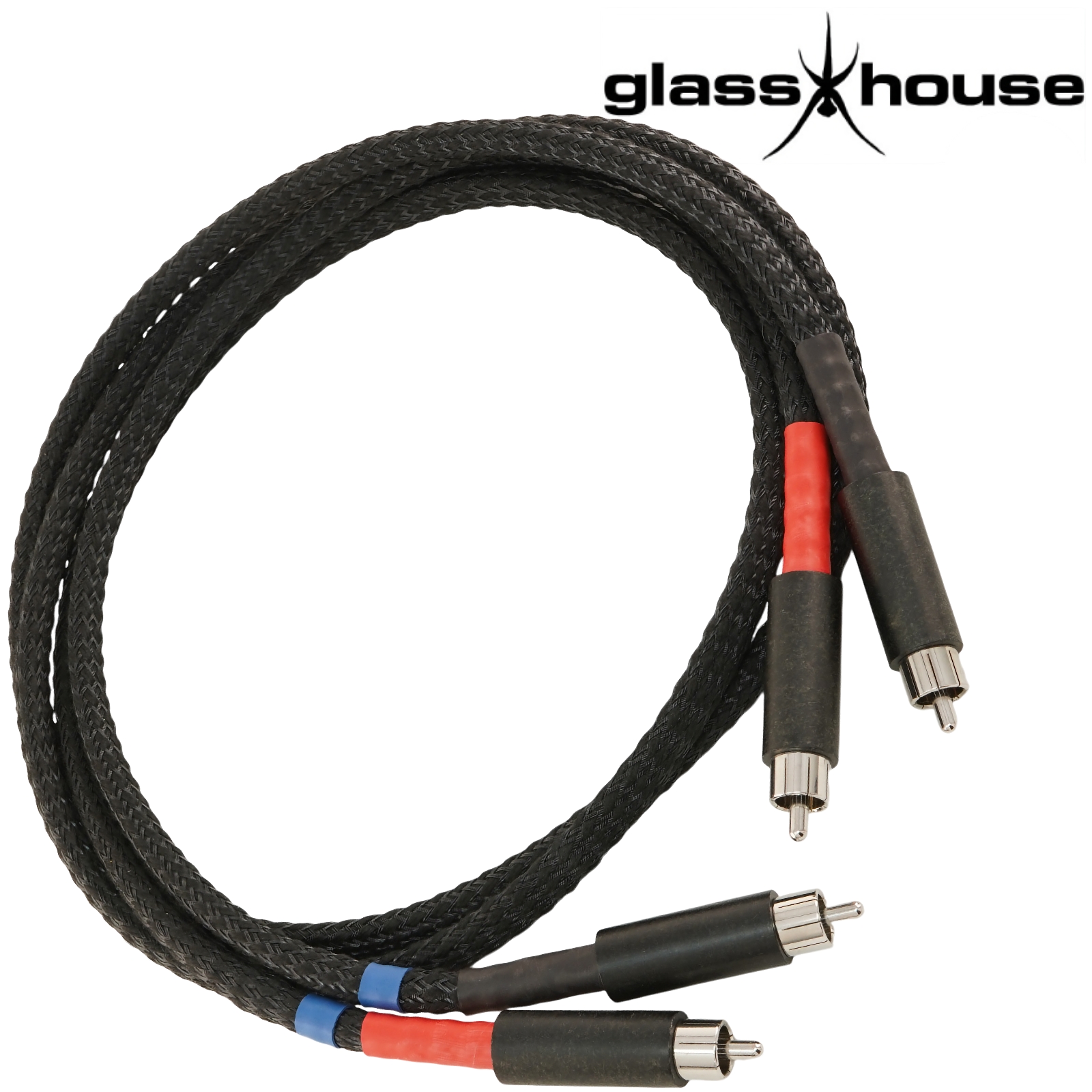 Glasshouse Interconnect Cable No.15 - 1m Finished Cables, Duelund Rhodium-plated RCA Plugs