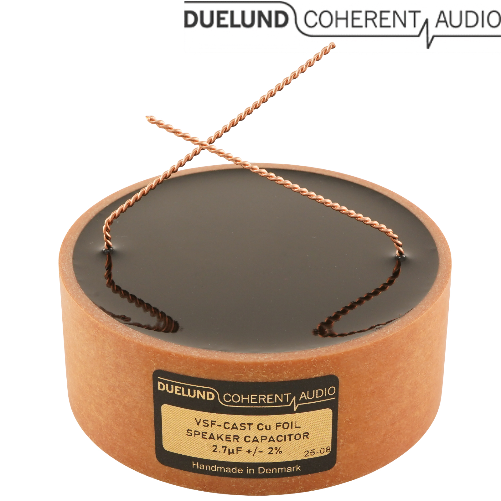 CASTCU-100: 2.7uF 100Vdc Duelund CAST PIO Pure Copper Capacitor
