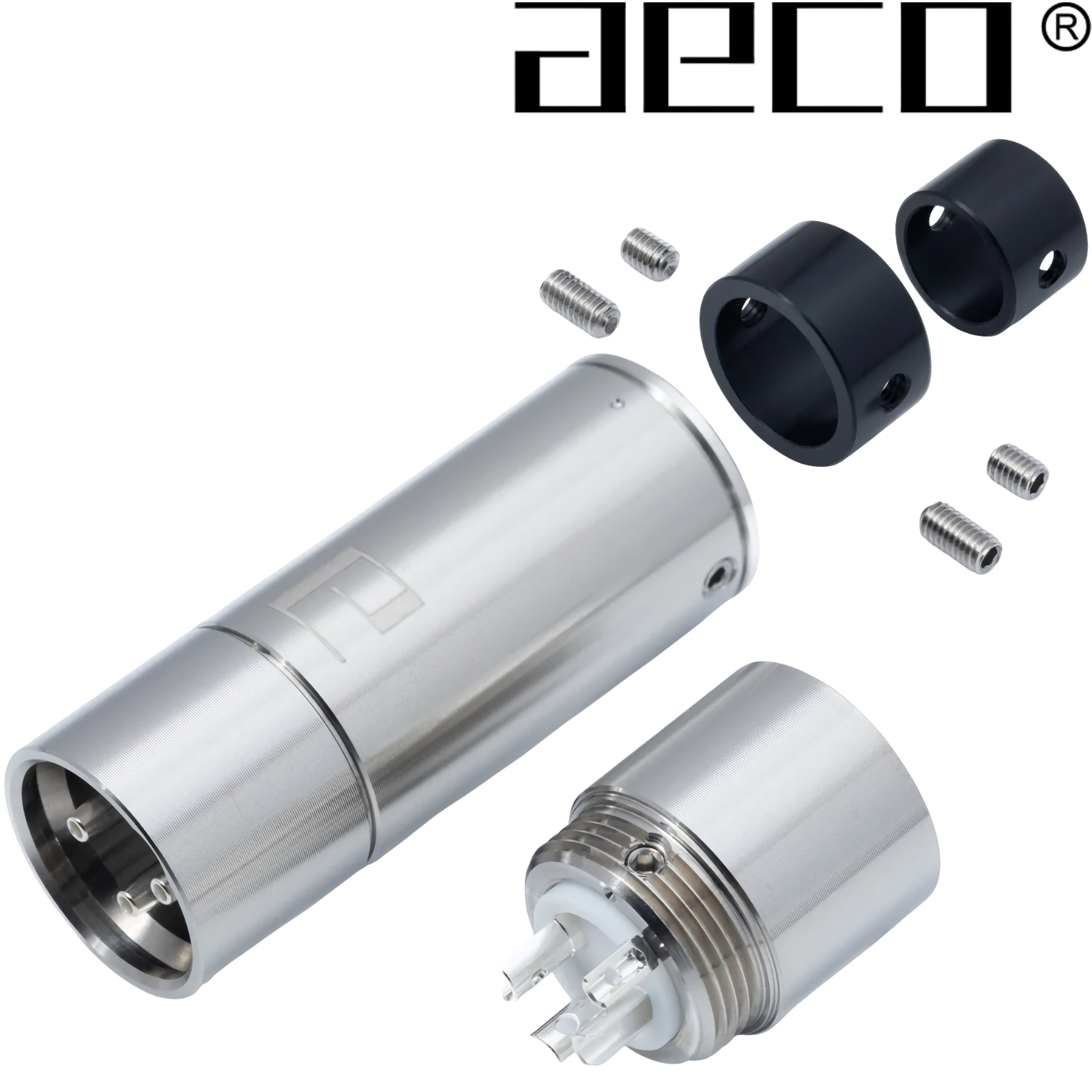 AX3-1613S: aeco male 3 pole XLR plug, Tellurium Copper Silver-plated (1 off)