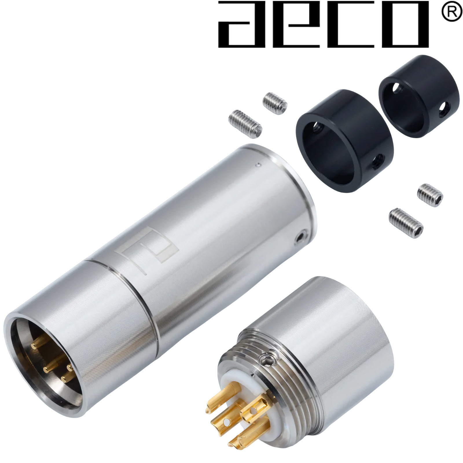 aeco AX4-1613G male 4 pole XLR plug, Tellurium Copper Gold-plated