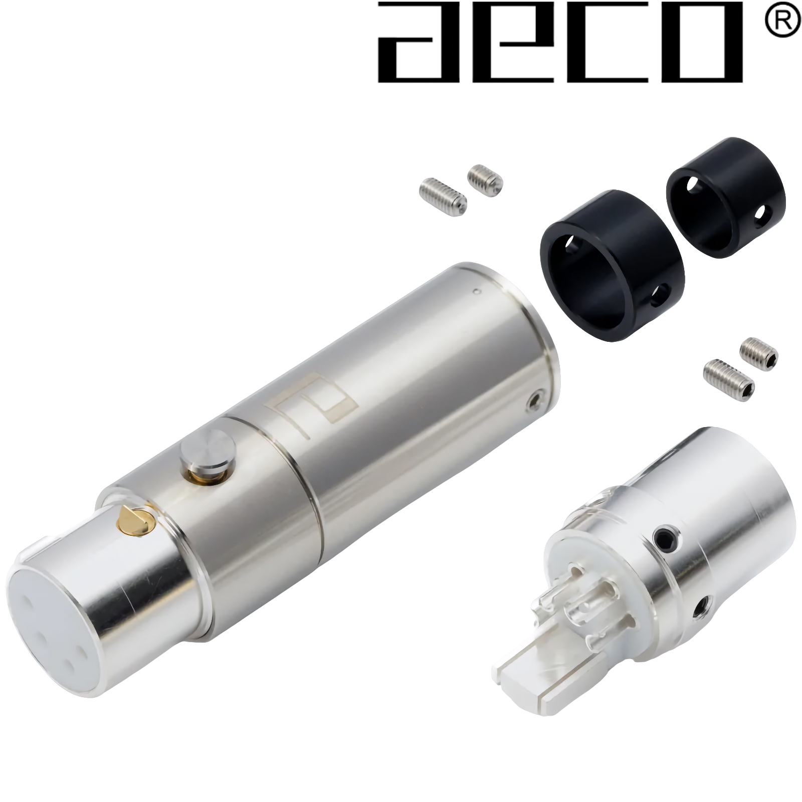 aeco AX4-1623S locking female 4 pole XLR plug, Tellurium Copper Silver-plated