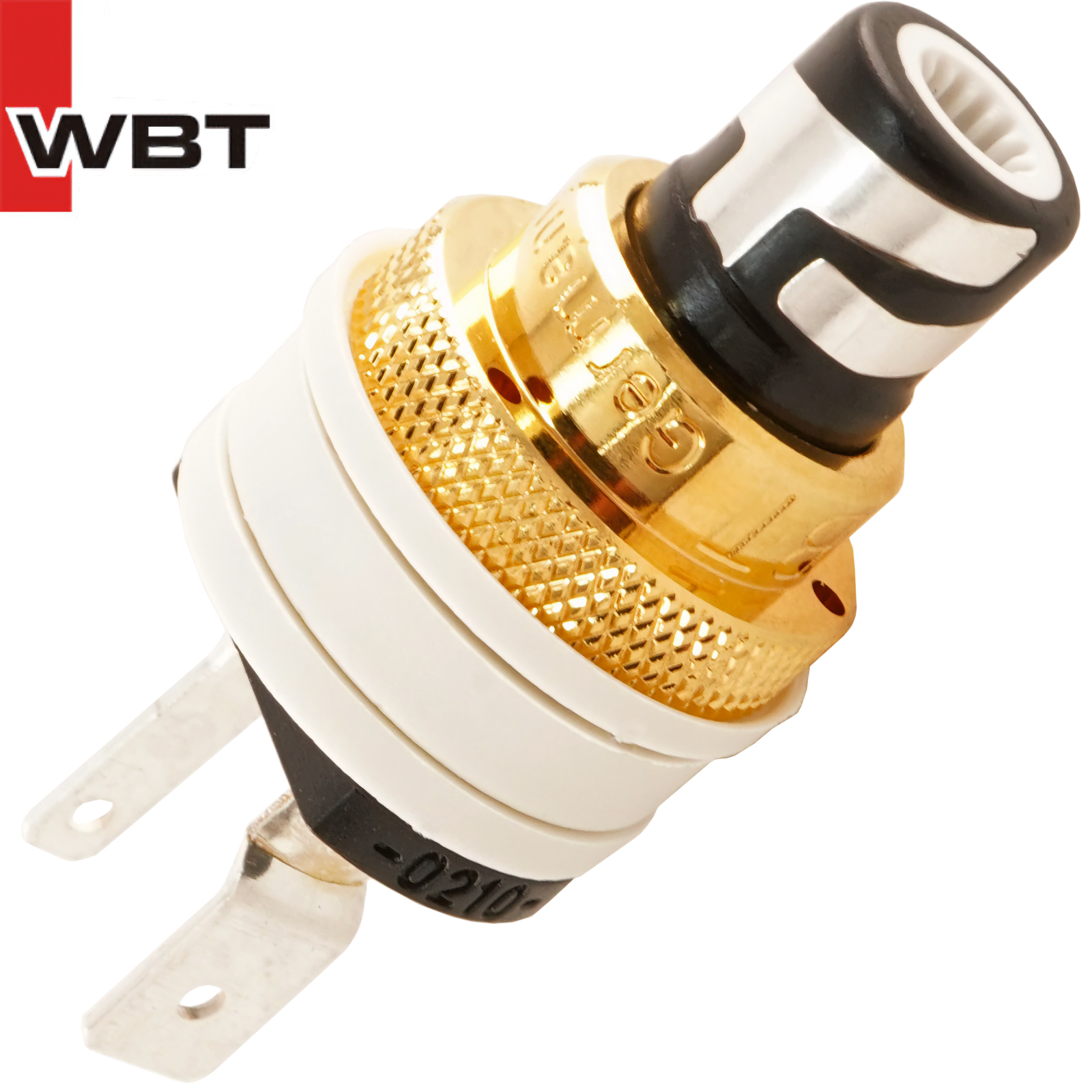 WBT-0210 AgMs: nextgen RCA socket (White - Metal Nut)