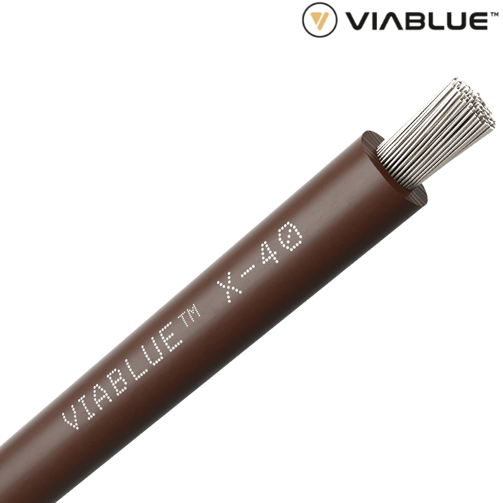 Viablue X-40 single conductor multistrand OFC Copper wire, Silver-plated, brown