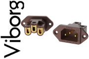 Viborg V106CG IEC Inlet socket Pure Copper, Gold-plated