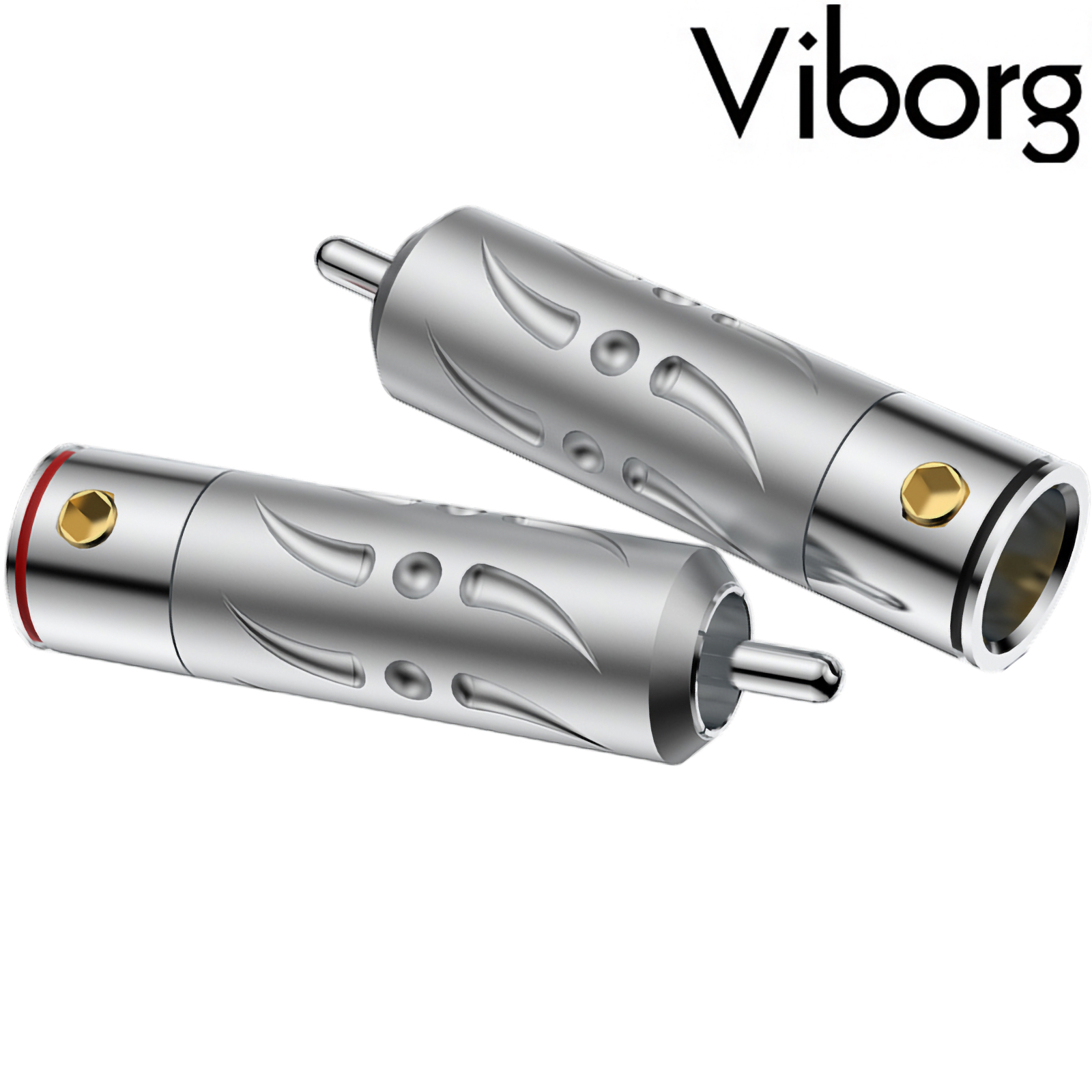Viborg VR109S RCA Connectors, Pure Copper, Silver-plated