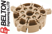 VT8-PT-2: Belton Octal PCB mount valve base for auto-wave solder