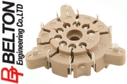 VT9-PT-2: Belton B9A PCB mount valve base for auto-wave solder
