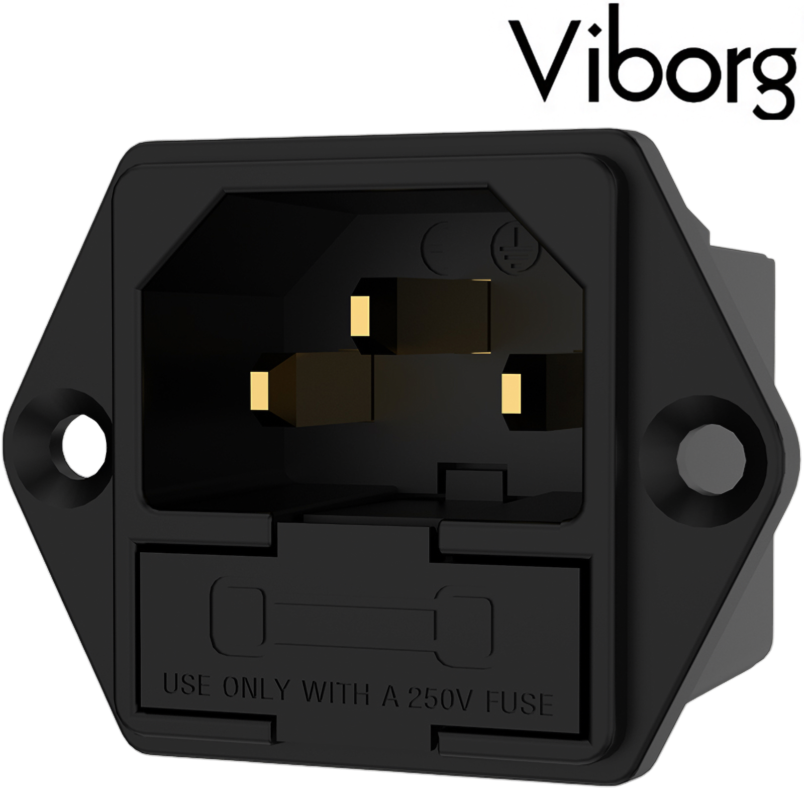 Viborg VI09 Pure Copper IEC inlet socket with fuse tray