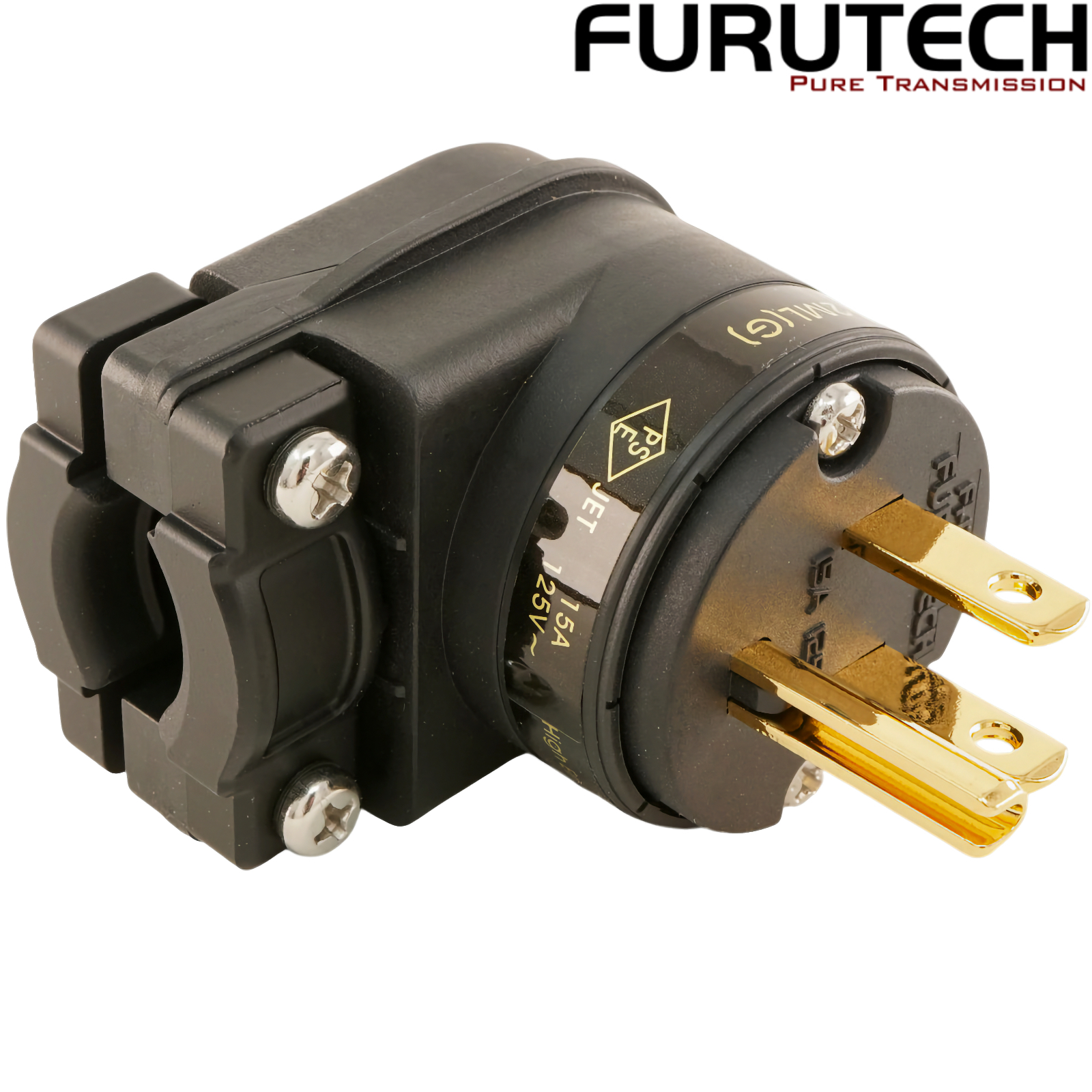 FI-12ML(G): Furuech FI-12ML Pure Copper Gold-plated Angled US Mains Connector