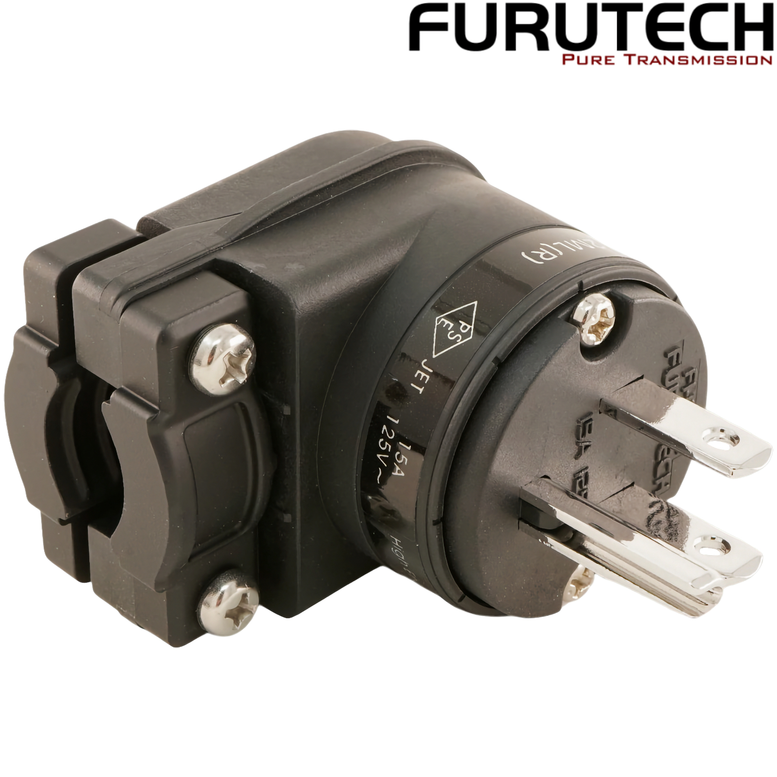 FI-12ML(R): Furuech FI-12ML Pure Copper Rhodium-plated Angled US Mains Connector
