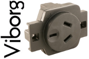 Viborg AU01G AU/NZ Pure Copper Mains Socket, Silver/Gold-plated