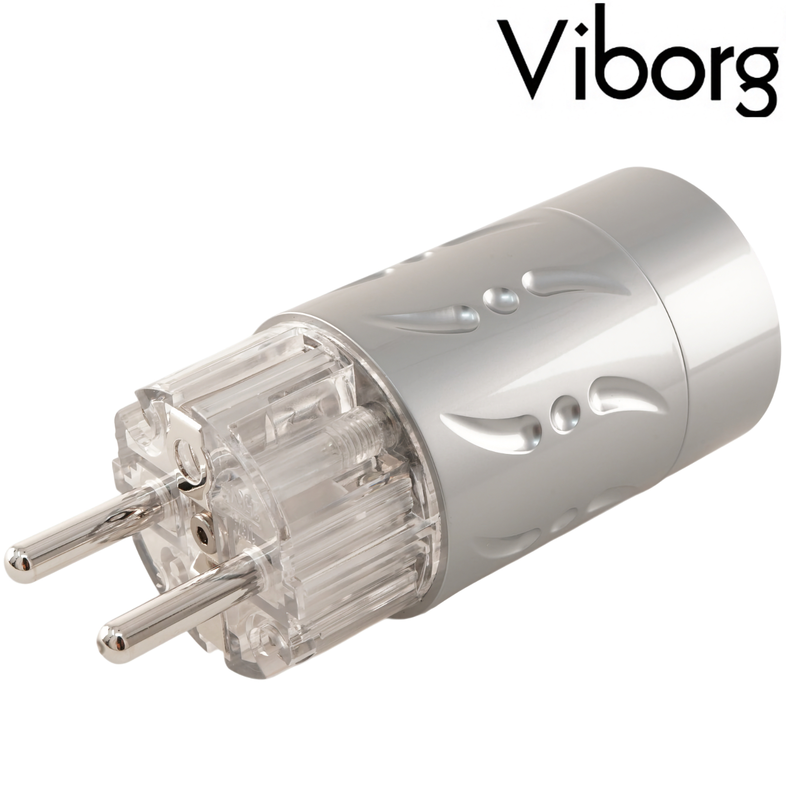 Viborg VE512R Schuko AC Connector Pure Copper, Rhodium/Silver-plated