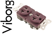 Viborg VM02R US AC Dual outlet socket Pure Copper, Rhodium-plated