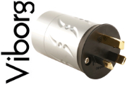 Viborg VN506G AU/NZ Pure Copper Mains Power Plug, Silver/Gold-plated