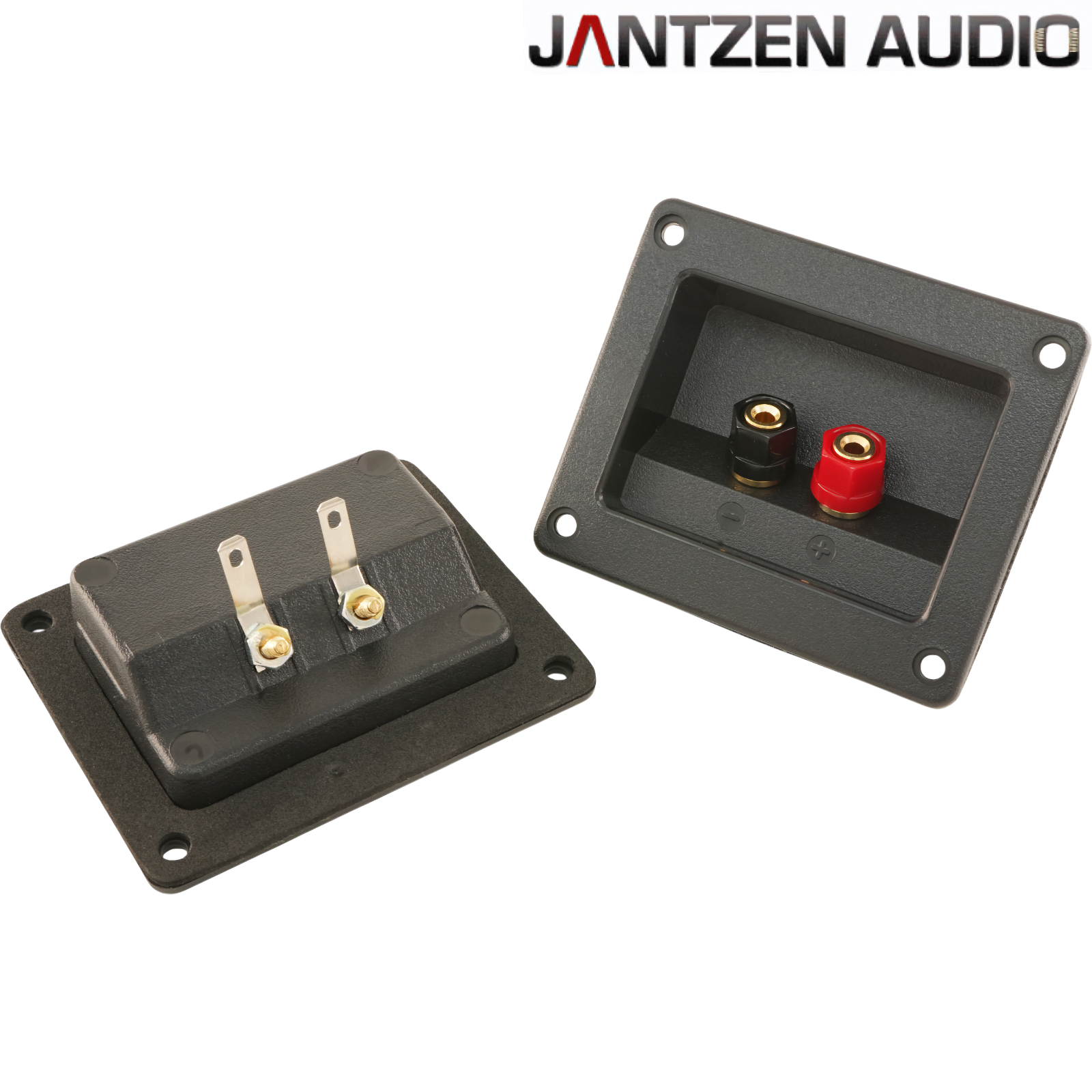 012-0310: Jantzen Single Square Speaker Terminal, Gold-plated, plastic nuts