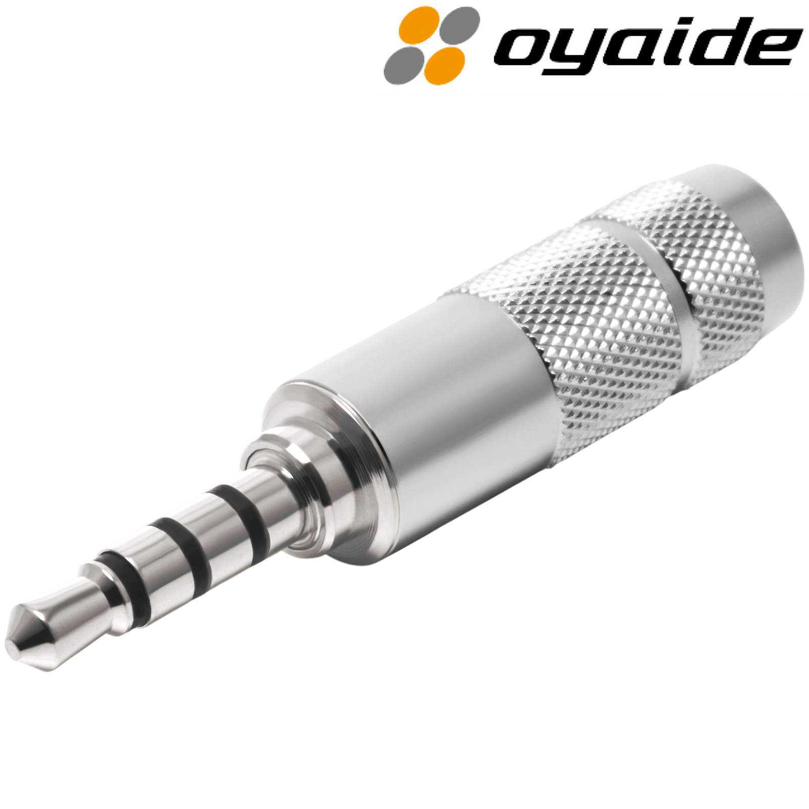 P-3.5/4SR: Oyaide 3.5mm 4-pole Jack plug, Rhodium-plated