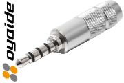 Oyaide P-3.5/4SR 3.5mm 4-pole Jack plug, Rhodium-plated