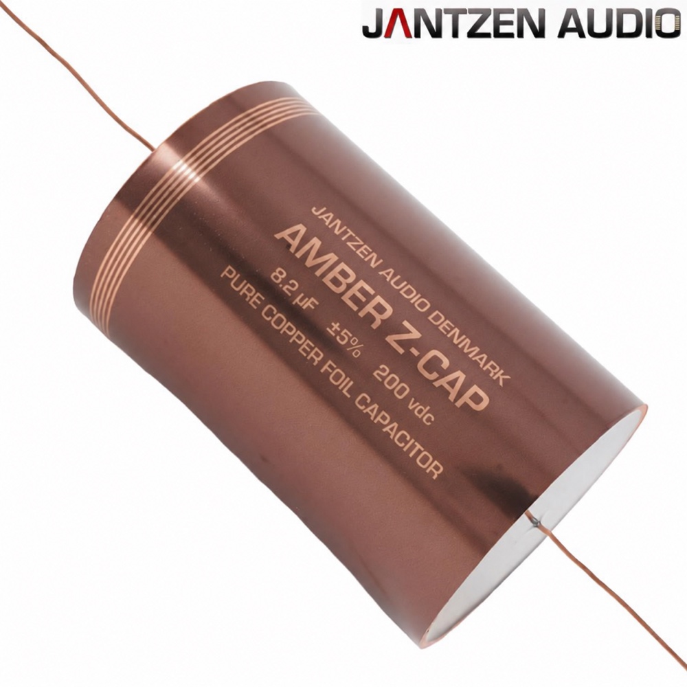 001-7253: 8.2uF 200Vdc Jantzen Amber Z-Cap Copper Foil Capacitor