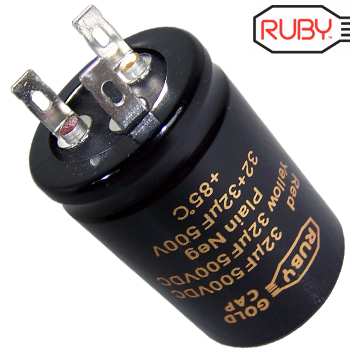 Ruby Gold Cap 16uF + 16uF 500Vdc Electrolytic Capacitor