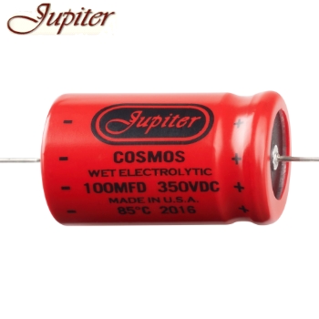 CA-M-350-107: 100uF 350Vdc Jupiter Cosmos Electrolytic Capacitor, axial
