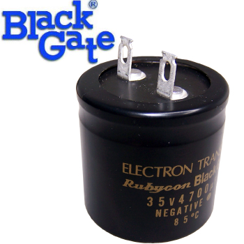 BG4700u35FKet: 4700uF 35Vdc Black Gate FK type (Electron Transfer) Electrolytic Capacitor