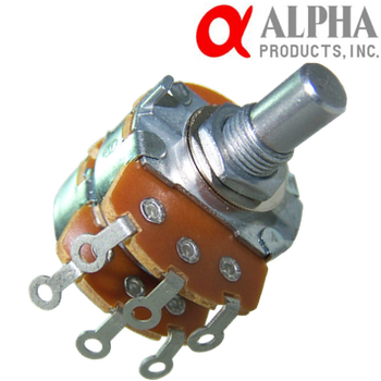 Alpha 24mm Solid Shaft Stereo Potentiometers