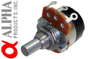 Alpha 24mm solid Shaft Potentiometer with Switch