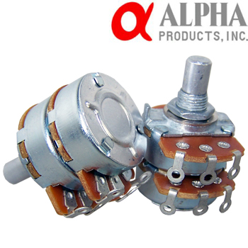 Alpha 250K stereo potentiometer (lug type)