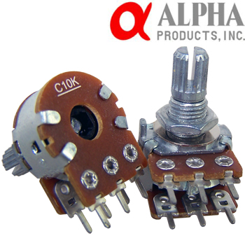 Alpha 50K Type B stereo potentiometer