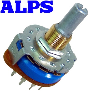 ALPS 2 pole 6 way, shorting selector switch, SRRM262400